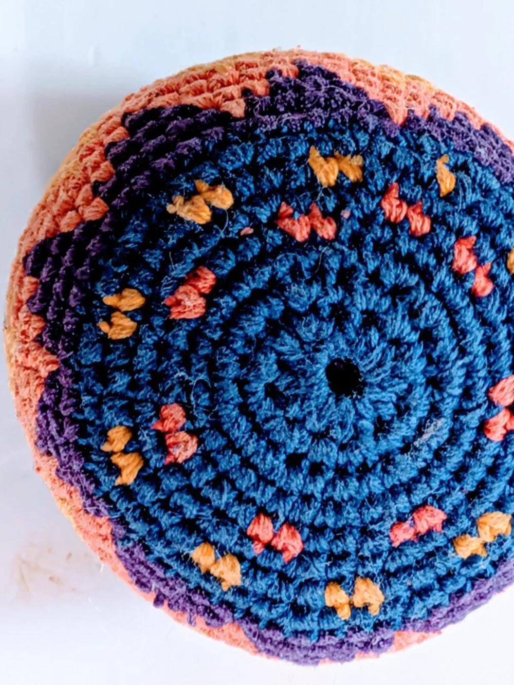 VTG 90s Hacky Sack Footbag Ball Aztec Chevron Multicolor Blue Orange Yellow